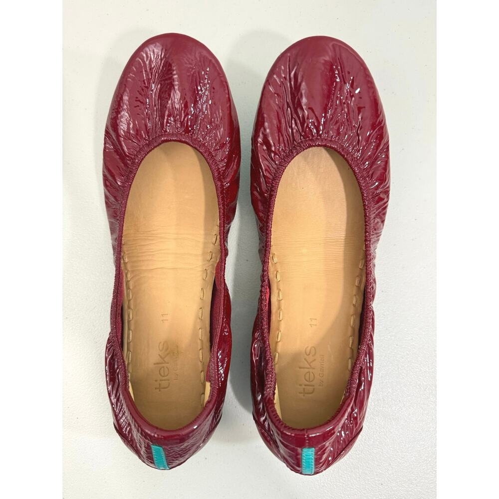 Tieks Ruby Red Patent Leather Ballet Flats Women’s Sz 11 Foldable Designer Shoes - Picture 4 of 11